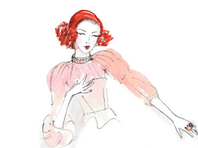 Red fashion figure illustration