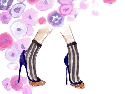 Stillettos fashion figure illustration shoes watercolor whimsical