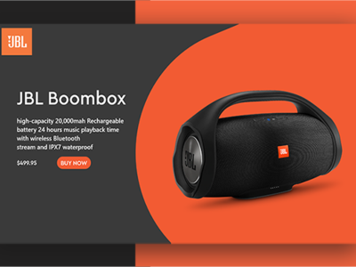 Jbl boombox web design ui ux concept