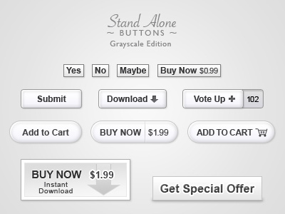 Stand Alone Buttons Greyscale button greyscale