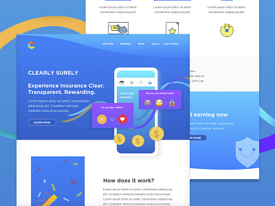 Homepage Web Design for Insurance app design homepage design illustration insurance ui designer uxuidesign web design website