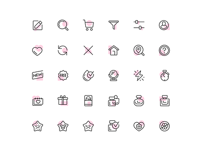 SB Icon System app app icons beauty brand icons fourhands icon icon designer icon pack icon set icon system iconography icons illustration line marketing icons ui ui design user interface vector web