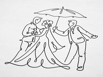 Wedding planner design illustration line mark sign umbrella wedding