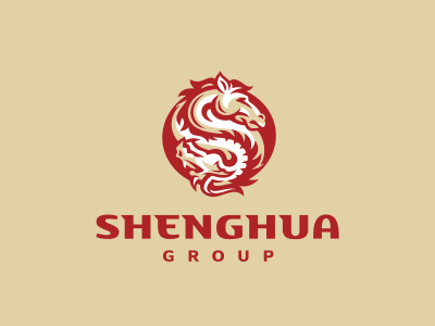 Shenghua Group design dragon horse logo mark mythical s сhina
