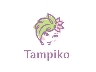 Tampiko beauty cosmetics design flower girl leaf lily logo lotus mark youth