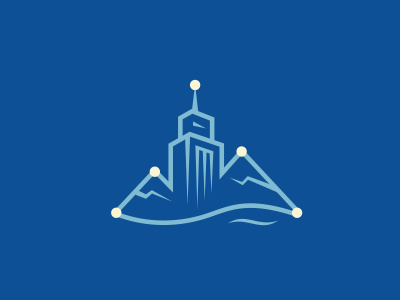 logo Trip Variator building design logo mark mountains point sea sign skyscraper travel trip wave