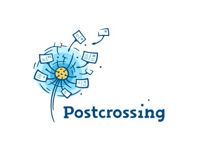 Postcrossing dandelion design logo postcard postcrossing wind writing