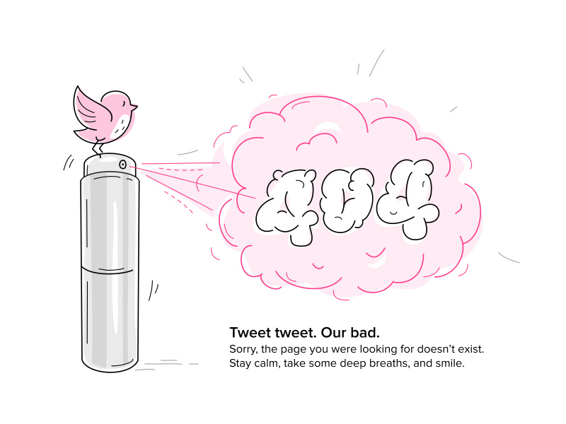 page 404 not found bird perfume cloud line missing web scentbird illustration error 404