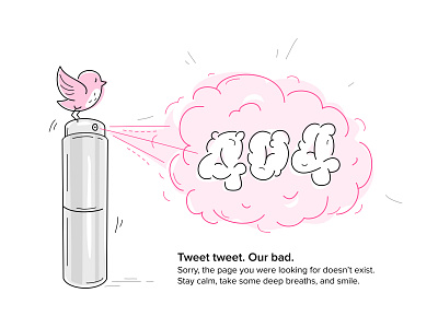 page 404 404 bird cloud error illustration line missing not found perfume scentbird web