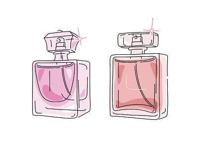 perfume bottles aroma bottle flacon fragrance illustration line linear perfume perfumery vector vial