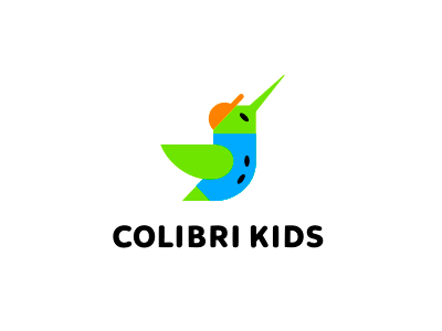 Colibri Kids bird birdlogo design logo vector