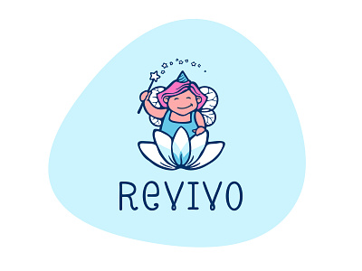 Revivo design fairy girl illustration logo logotype magic vector