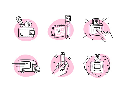 Scentbird Icons fourhands graphic icon set iconography icons illustrations line line art scentbird stroke vector