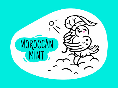 Moroccan Mint artwork bird charcter clouds fourhands illustration lettering mint package design scentbird