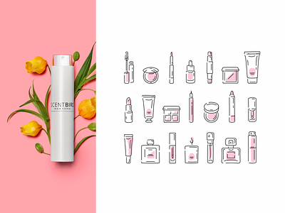 cosmetic icons set beauty branding cosmetic cosmetic icons fourhands icon set icondesign iconography icons identity illustration infographics line icons linestyle makeup outline outline icon pictogram scentbird stroke