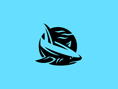 Shark fish fourhands fourhands design icon illustration logo mark ocean shark vector watch water waves