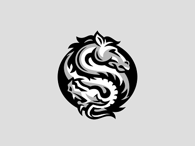 S branding dragon emblem fourhands horse illustration logo logotype mark monogram s symbol
