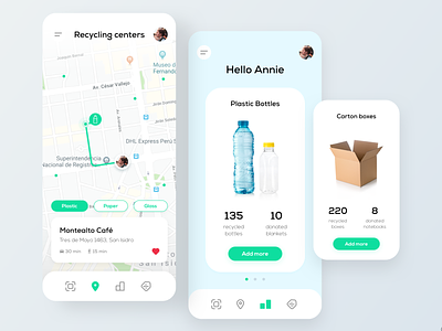 Recycling and Discounts App Concept