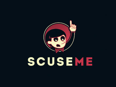 Scuse Me Logo mascot logo