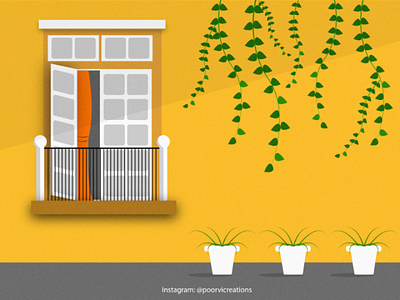 Balcony of a house balcony illustration house