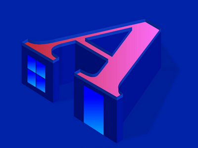 Isometric Letter A isometric letter a house