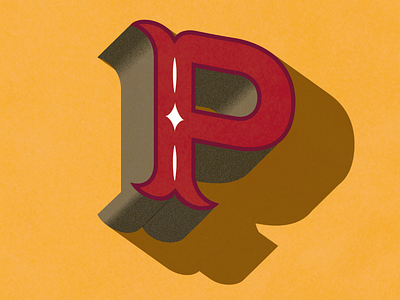 Letter P lettering ornamented p practice textured vintage