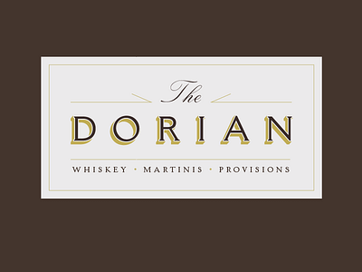 The Dorian bar classic lettering logo new york restaurant san francisco sophisticated vintage