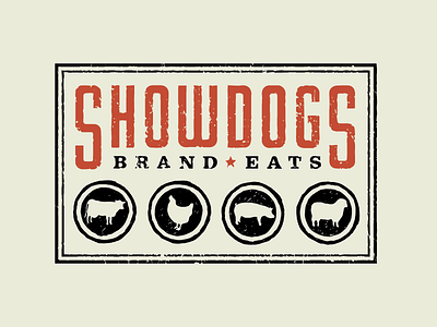 Showdogs Concept casual fruit crate lettering logo pattern restaurant retro rock vintage