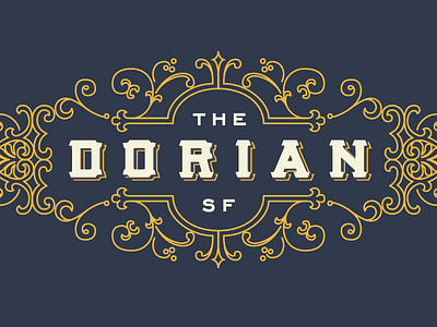 Dorian Concept blue design logo orange ornament restaurant retro vector victorian vintage