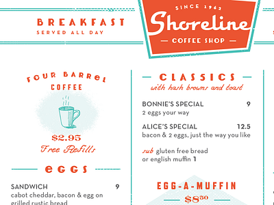 Menu Layout for Coffee Shop