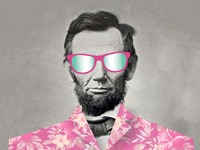 Keepin' it Presidential collage lincoln presidents day retro tropical vintage