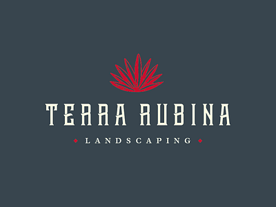 Landscaping Logo agave branding design graphic gray icon lettering logo plant red