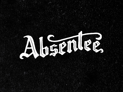 Absentee Logo black blackletter design fraktur graphic hand lettering logo white