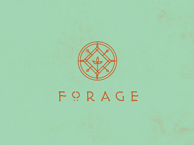 Forage logo concept brand copper design flower forage graphic green logo mark patina typography