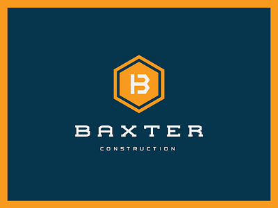 Baxter Logo Concept blue branding construction design graphic identity lettering logo modern orange slab