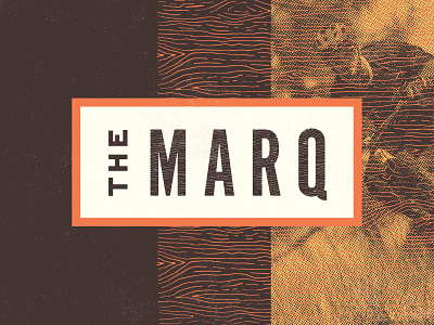 Marq 1 branding brown design distressed gothic graphic design lettering logo logotype orange retro vintage