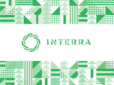 IT logo design geometric green illustration lettering logo modern pattern startup tech