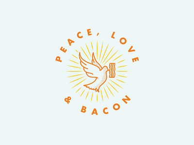 Brunch Concept bacon branding brunch burst dove illustration logo mid century orange peace restaurant