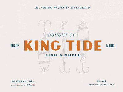 King Tide Alternate Logo branding fishing lettering logo portland restaurant retro seafood vintage