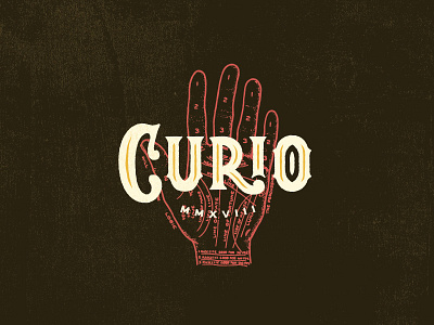 Curio Logo antique black branding hand lettering logo ornament red retro victorian vintage