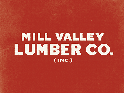 Mill Valley Lumber Yard Lettering gothic icon lettering logo red rustic vintage white wood