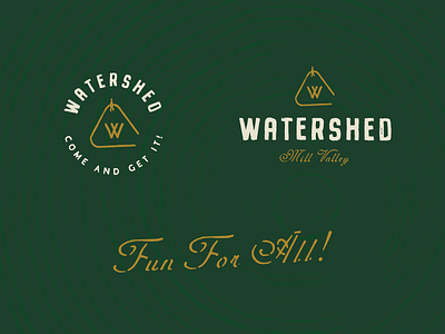 Final Watershed Logo branding design gold graphic graphic design green lettering logo restaurant retro script typography vector vintage