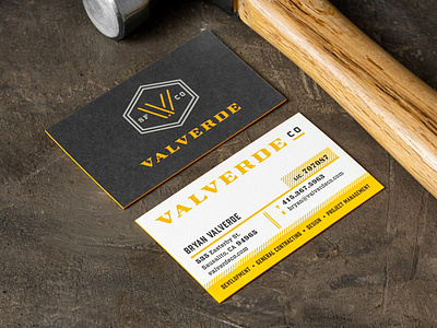 Valverde Business Cards branding construction design graphic graphic design icon lettering letterpressed logo typography vector