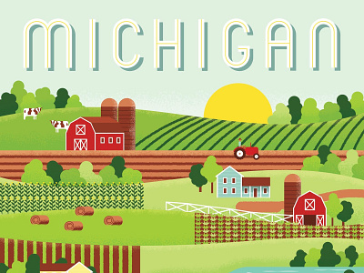 Michigan Countryside barn countryside design digital digital art graphic graphic design illustration illustration design illustrator inspiration lettering michigan vector