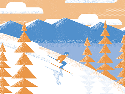 Lake Tahoe blue design graphic graphic design illustration lake tahoe logo orange poster retro ski skiing tahoe vector vintage