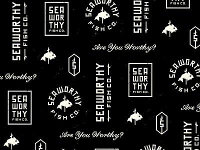 Seaworthy Pattern black branding design graphic graphic design illustration lettering logo restaurant typography vector victorian vintage