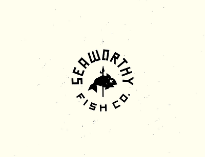 Seaworthy Logo black branding design fish graphic graphic design illustration lettering logo restaurant seafood typography vintage