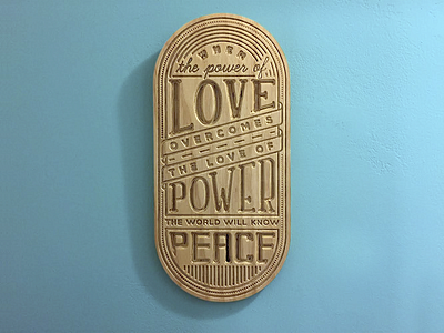 The Power of Love cut inspirational letter quote tattoo type wood