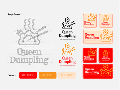 Dumpling Logo Design branding concept design dumpling food identity logo snack