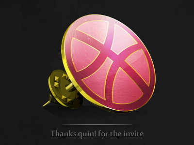 Dribbble Invitation dribbble gold invite pin pink thanks thankyou